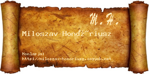 Miloszav Honóriusz névjegykártya